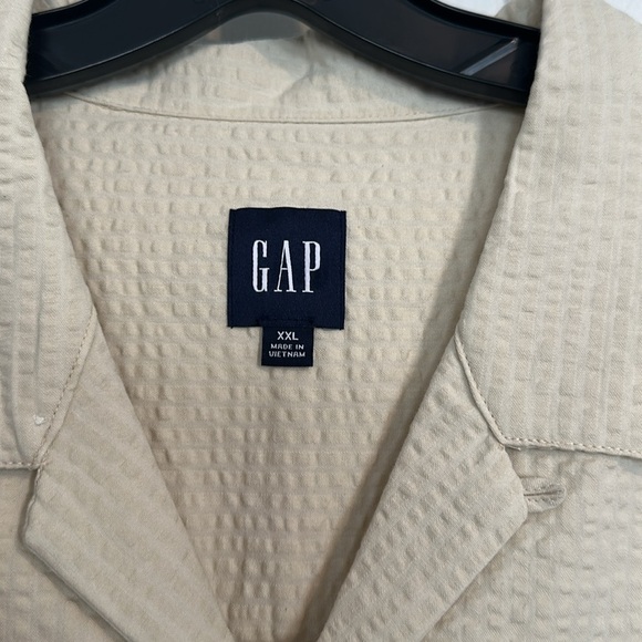 NWT Gap cream colored button down shirt size XXL Men’s - Picture 4 of 6
